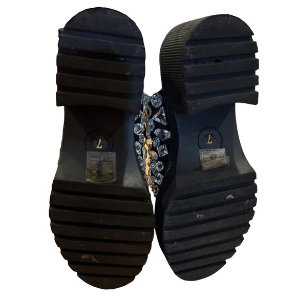 Akira Azalea Wang Tryna Black Lace-up Crystallized Gems Bootie 7 - Picture 8 of 13